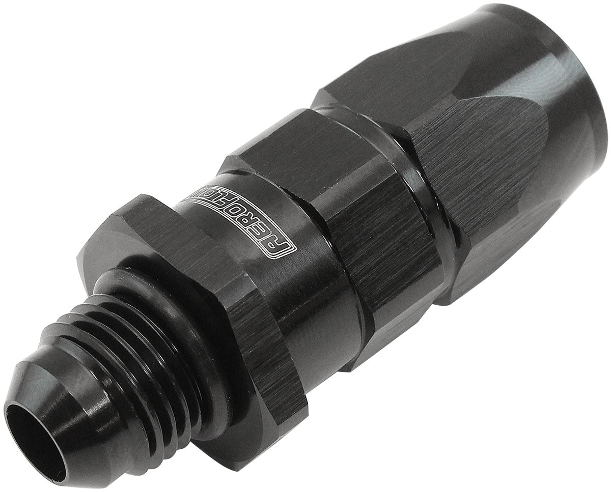 Aeroflow Male AN Swivel Straight Hose End -6AN to -6AN PTFE (Teflon®) Hose End - AF580-06-06DBLK AF580-06-06DBLK