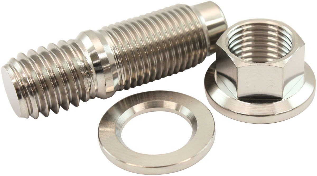 Aeroflow 1/2" Titanium Stud, Nut and Washer Kit Sold as One Stud, One Flat Washer and One 6 Point Hex Nut (AF55-3009) AF55-3009