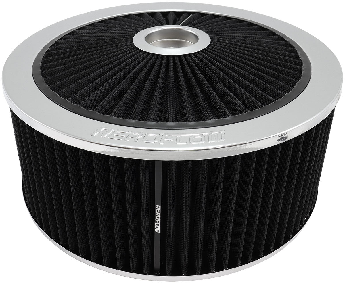 Aeroflow 14" x 6" Full Flow Air Filter Assembly, Chrome - AF2851-3075 AF2851-3075