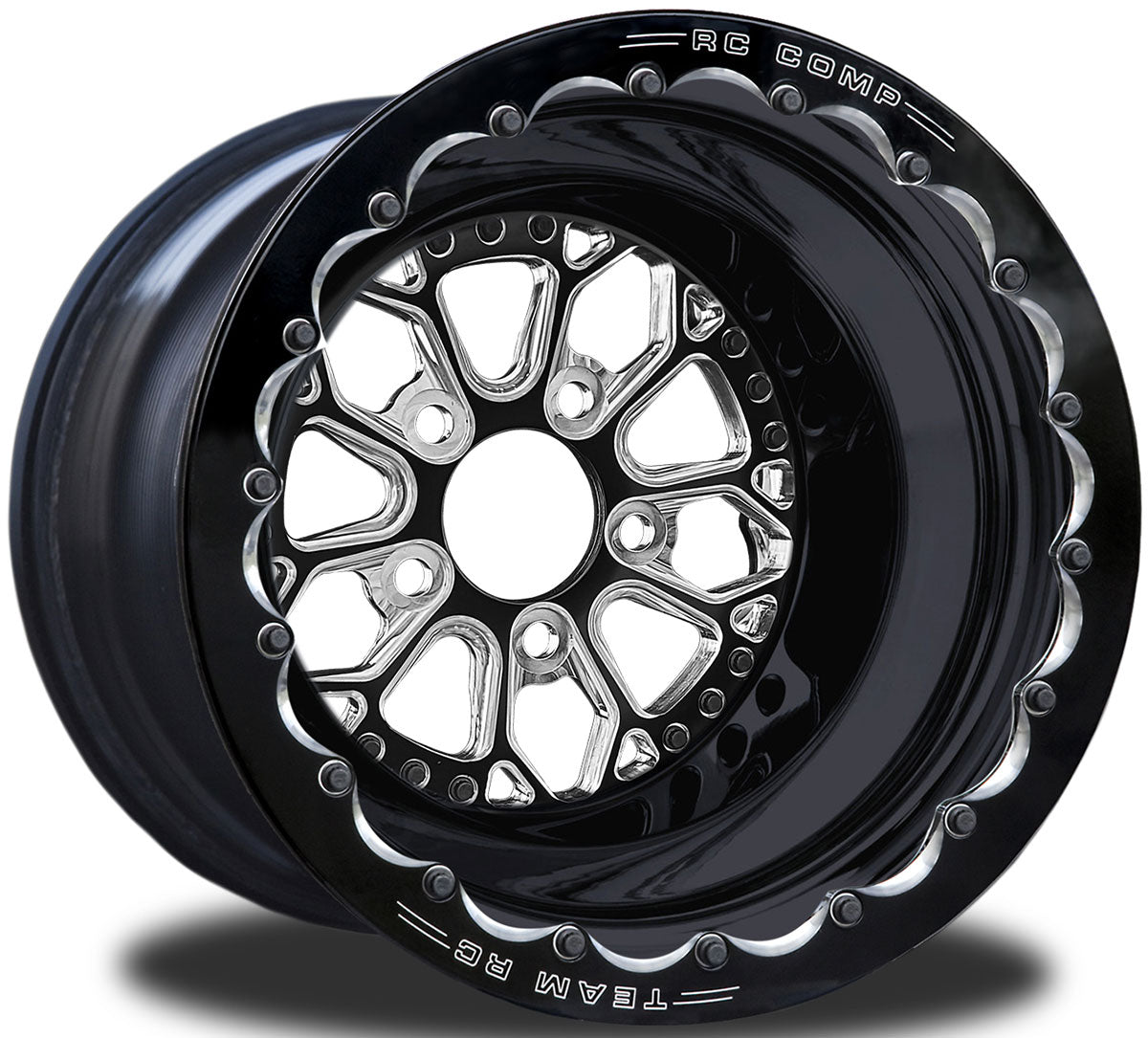 RC Comp Impulse 15" x 14" Wheel, Eclipse Black, Double Beadlock - RCCSH601B2E-14E RCCSH601B2E-14E