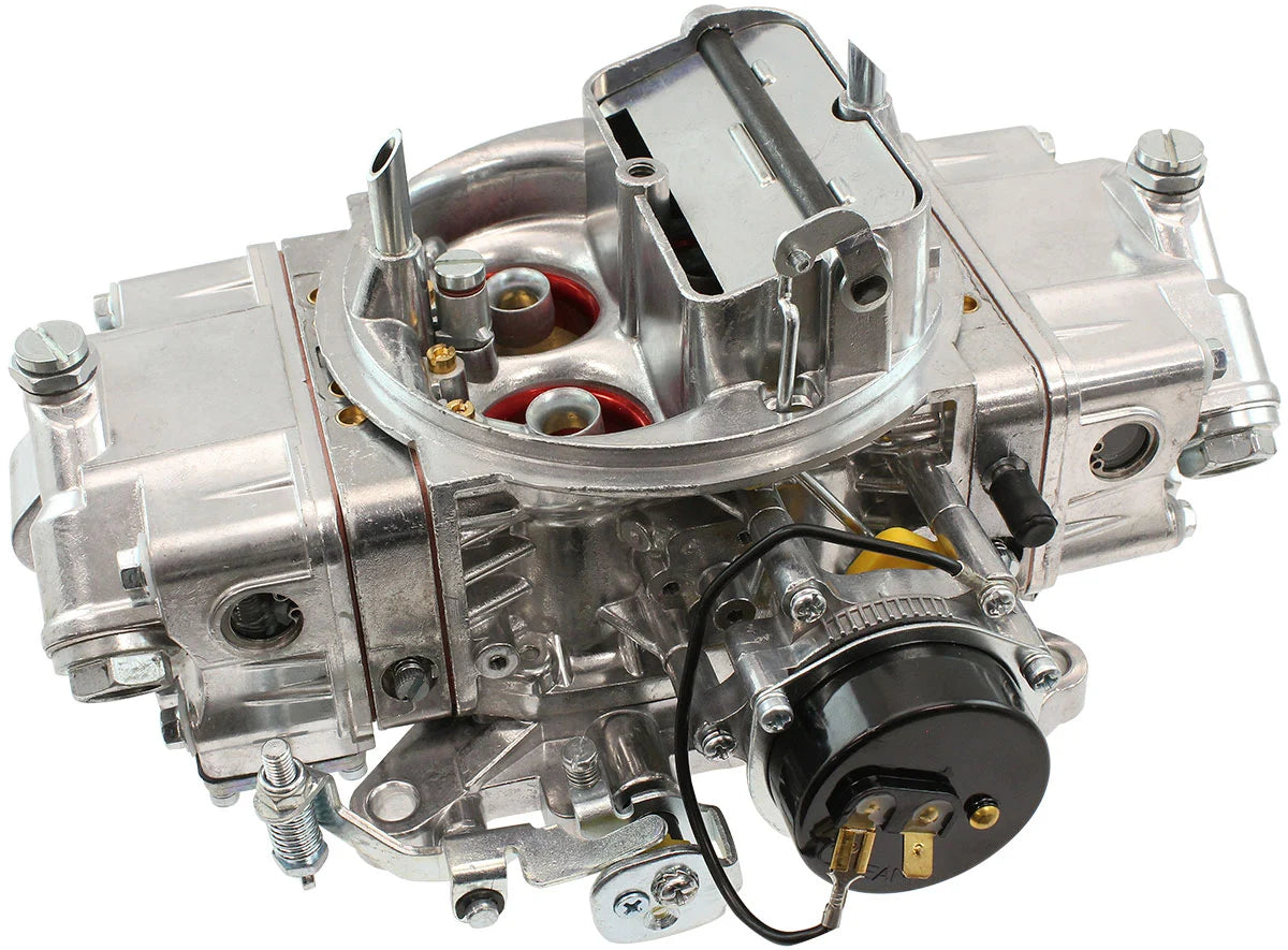 Aeroflow 650cfm 4-Barrel Double Pumper Carburettor with Mechanical Secondaries Square bore 4150 Flange, Electric Choke, Silver Finish (AF5112-1650) AF5112-1650