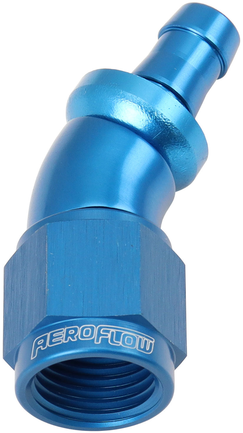 Aeroflow 510 Series Full Flow Tight Radius Push Lock 30° Hose End -6AN To 5/16" (8mm) Barb - AF517-06-05 AF517-06-05