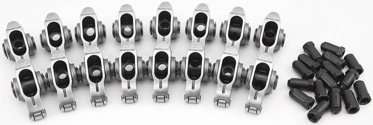 Aeroflow Ford Cleveland Stainless Steel Roller Rocker Set 7/16" Stud Mount, 1.73 Ratio, Set of 16 (AF95-1228) AF95-1228