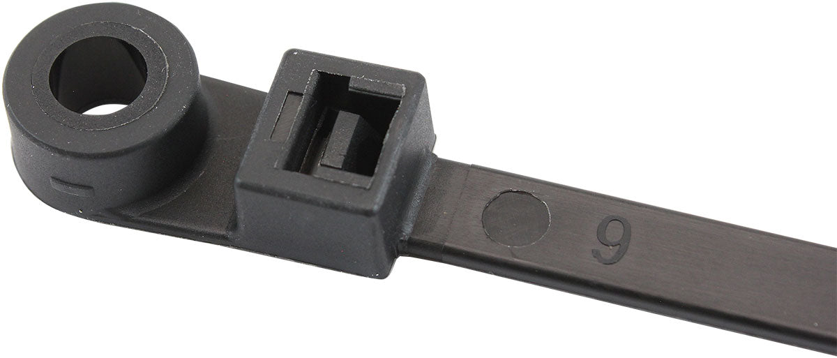 Aeroflow Screw Mounted Cable Ties 7.6mm Wide x 400mm Long - 25 Pack Nylon 66 Material, Black Colour (AF98-7640-25) AF98-7640-25
