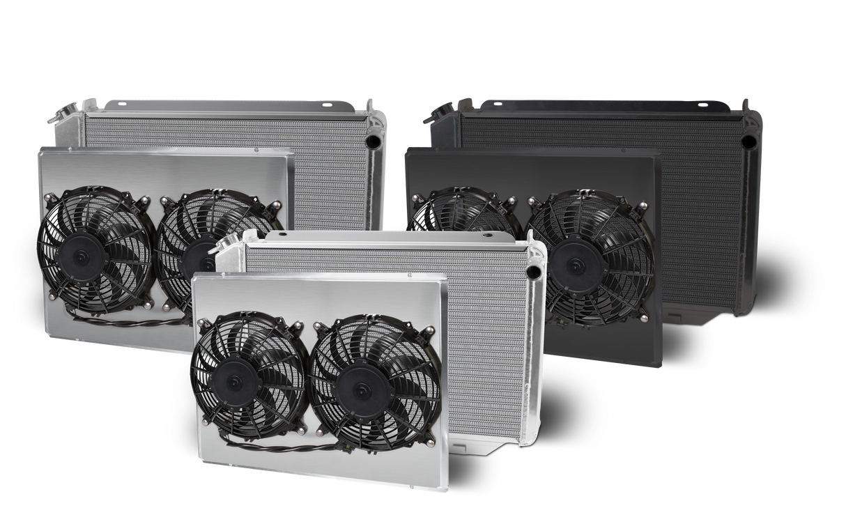 AFCO 1979-93 Mustang Aluminum Radiator and Shroud - 81270-B-SP-N 81270-S-DS-N