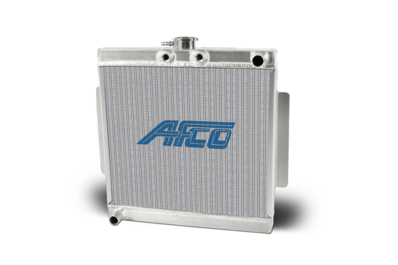 AFCO Aluminum Satin Radiator Mini/Micro Sprint Stand-Up Single Pass 1 Inch Inlet/Outlet - 80206 80206