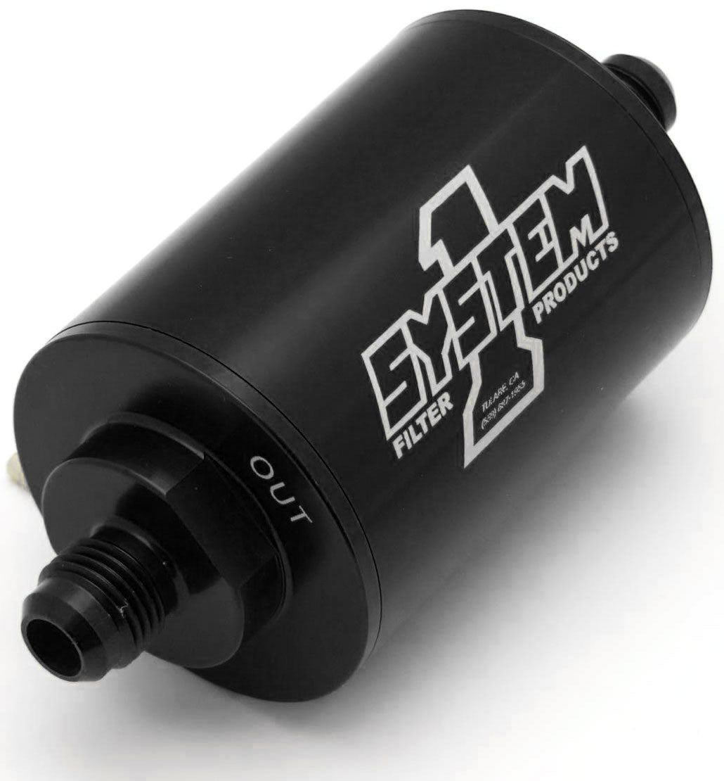 System 1 Pro Street Billet In-Line Fuel Filter Black Anodized - SY200-201405B SY200-201405B