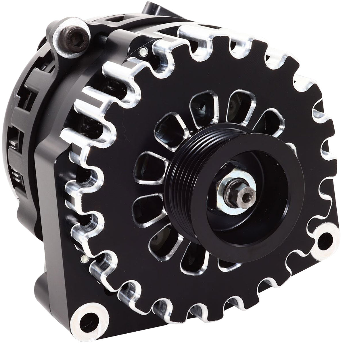 Mechman Billet Elite Series 250 Amp Racing Alternator, Black Finish - MMB8206250B MMB8206250B