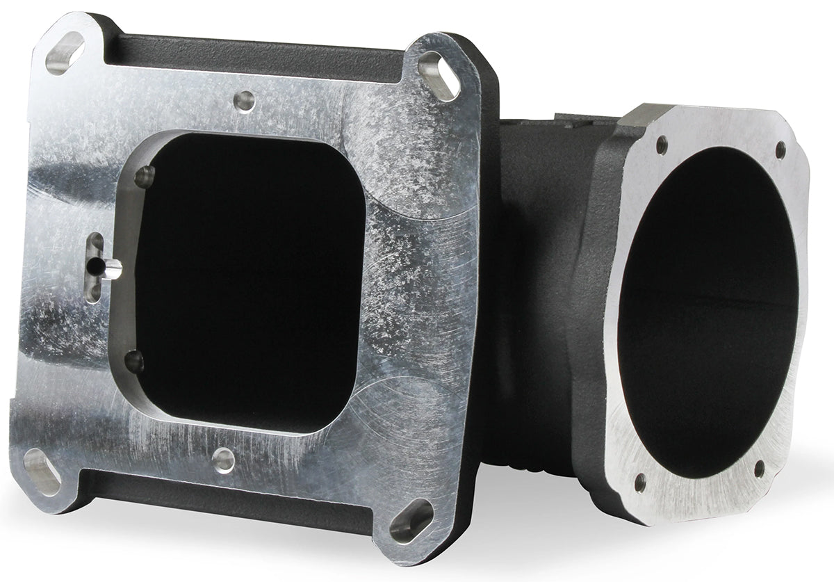 Holley EFI Throttle Body Intake Elbow - Black Suit GM LS 105mm Throttle Body with 4150 Carburettor Pattern (HO300-240BK)