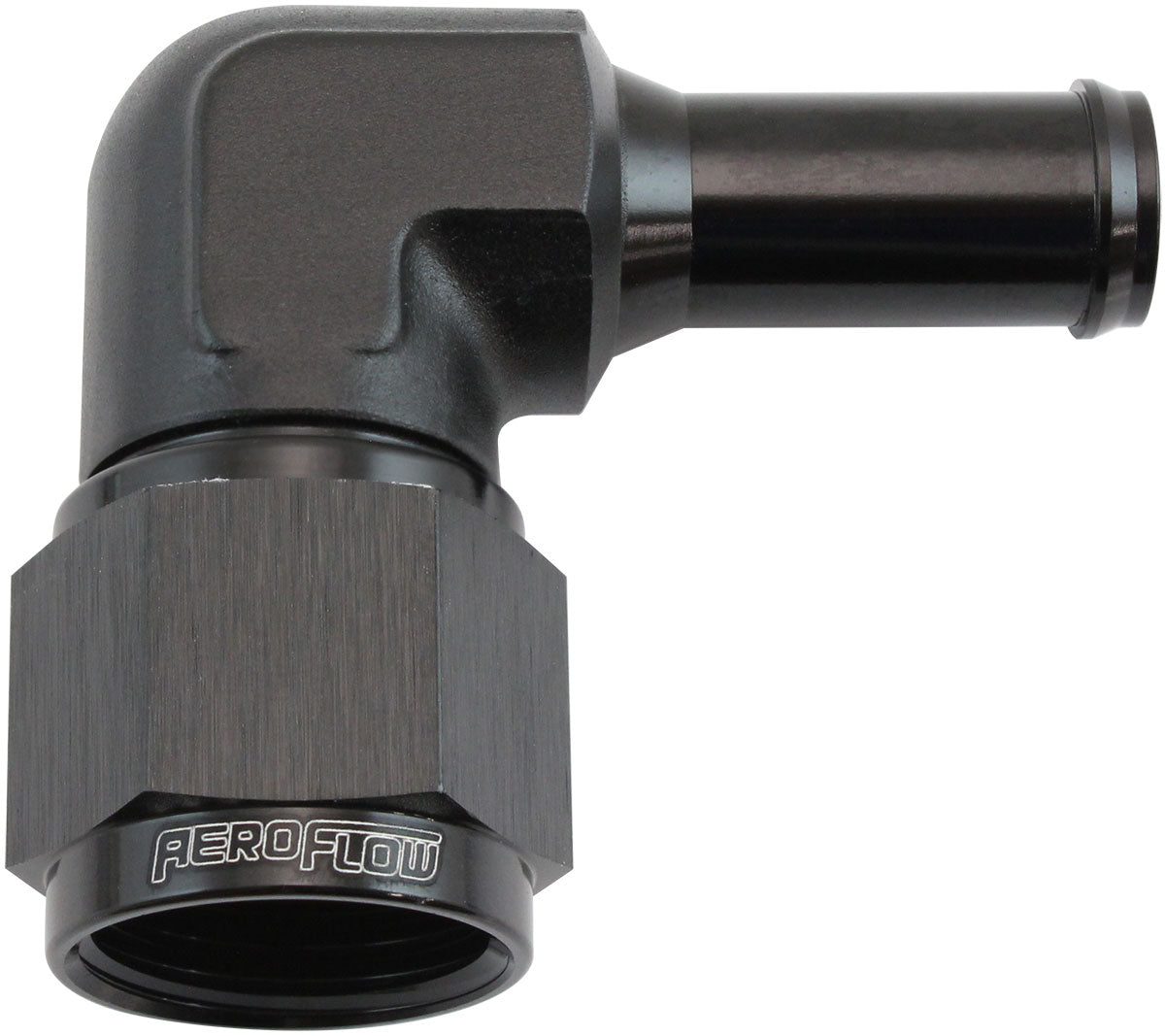 Aeroflow 90° Hose Barb 1/2" to -10AN Black Finish (AF413-10-08BLK) AF413-10-08BLK