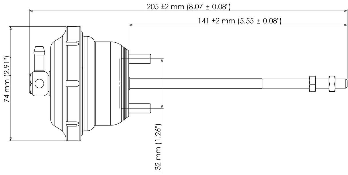 Turbosmart IWG75 BW B1 Twin scroll 14 PSI - TS-0620-2142
