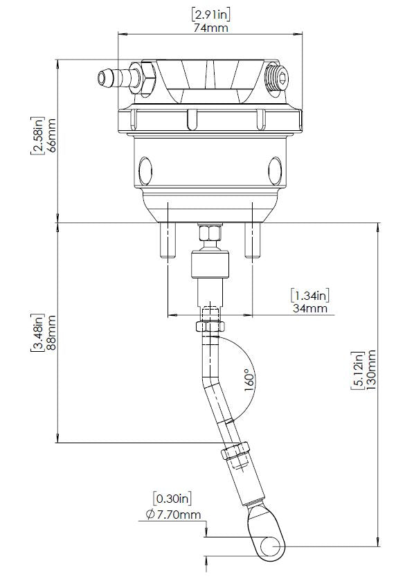 Turbosmart GenV IWG (Twin Port) Wastegate Actuator Suit Garrett G25 14 Psi - TS-0625-3143