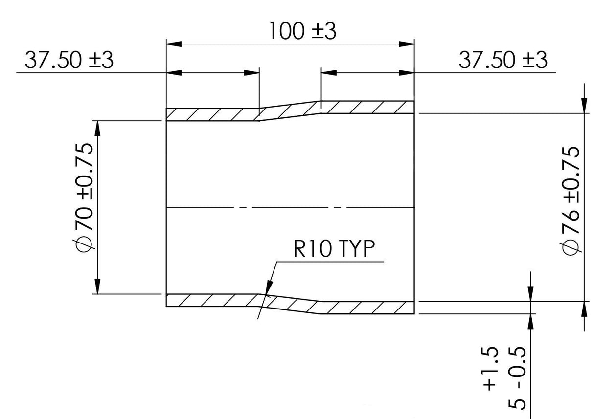 Turbosmart Silicon Hose Reducer 2.75-3.00" BLACK - TS-HR275300-BK