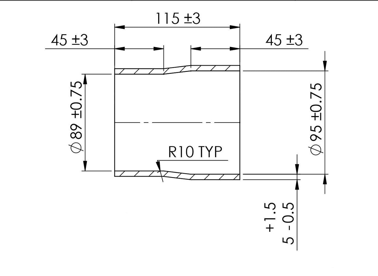 Turbosmart Silicon Hose Reducer 3.50-3.75" BLACK - TS-HR350375-BK