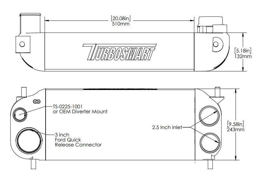 Turbosmart Ford F150 Intercooler V6 Ecoboost Black - TS-CCA-VSFD001B
