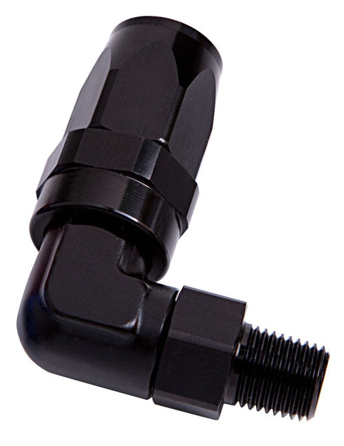 Aeroflow Male NPT Taper Swivel 90? Hose End 3/4" to -12AN - AF829-12-12BLK AF829-12-12BLK