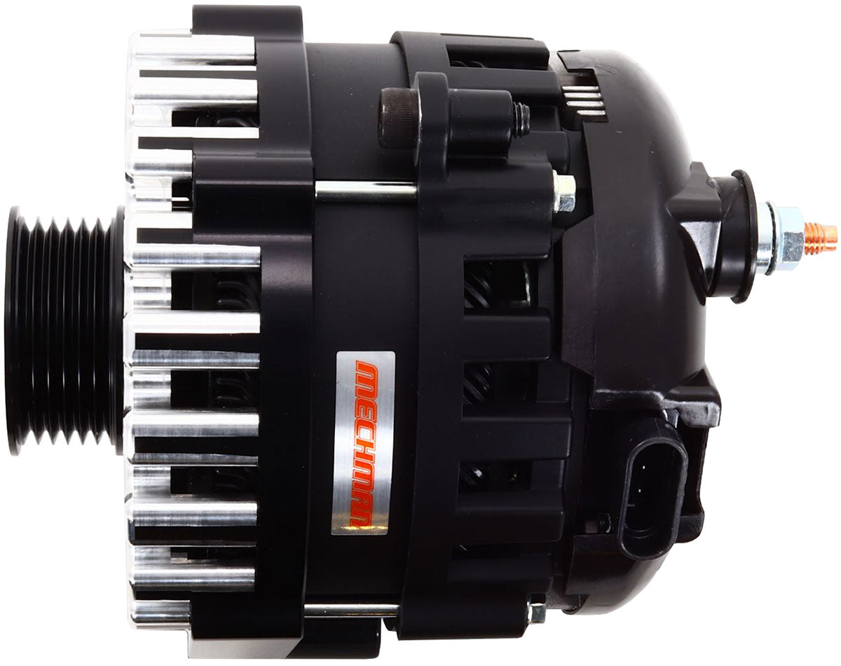 Mechman Billet Elite Series 250 Amp Racing Alternator, Black Finish - MMB8206250B