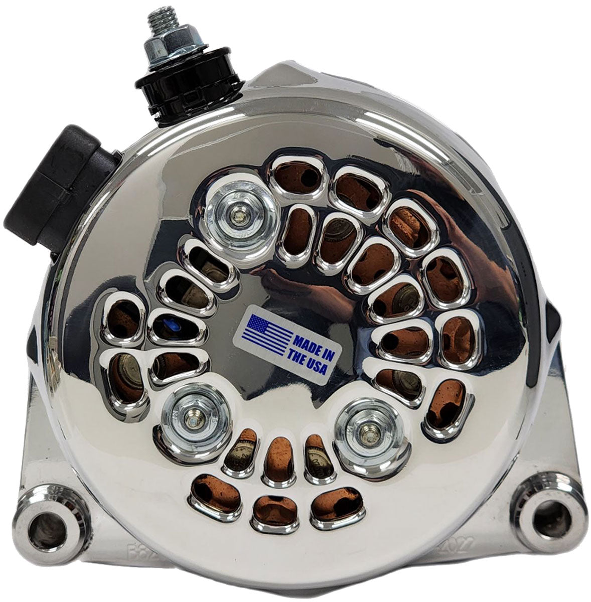 Mechman Billet S Series 240 Amp Racing Alternator, Chrome Finish 6-Groove Pulley. Suit GM LS 1996-06 (MMB8206240C)