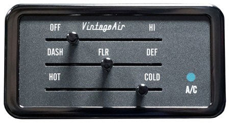 Vintage Air Proline Horizontal Control Panel, Black Trim - VA490769 VA490769