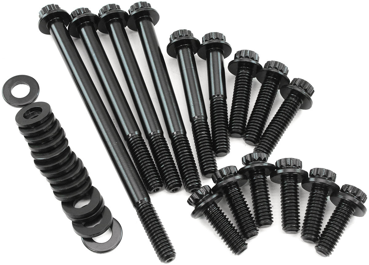 Aeroflow Small Block Ford Windsor Timing Cover & Water Pump Bolt Kit - Black Finish - AF37-1625 AF37-1625