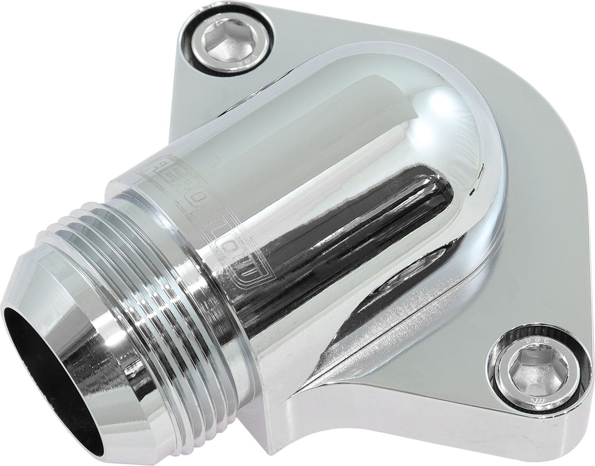 Aeroflow Billet Low Profile -20AN Thermostat Housing - Chrome Finish - AF64-2334C AF64-2334C