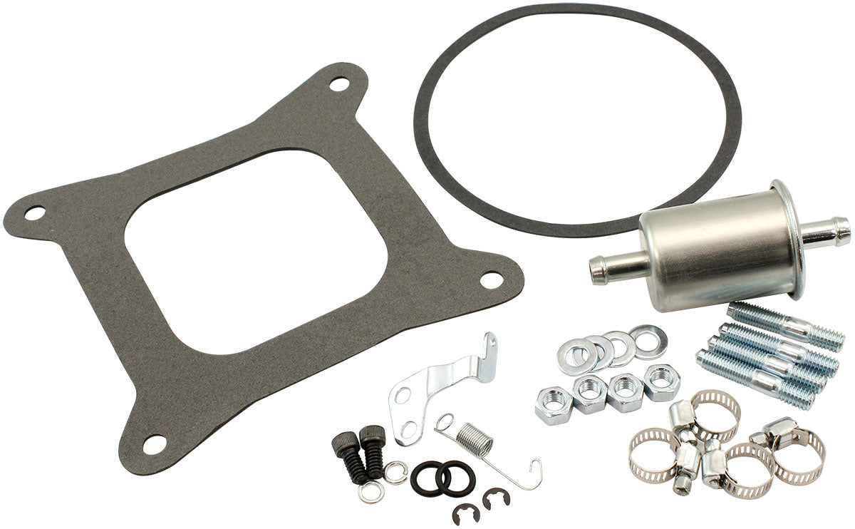 Aeroflow 650cfm 4-Barrel Double Pumper Carburettor with Mechanical Secondaries Square bore 4150 Flange, No Choke, Silver Finish (AF5112-3650)