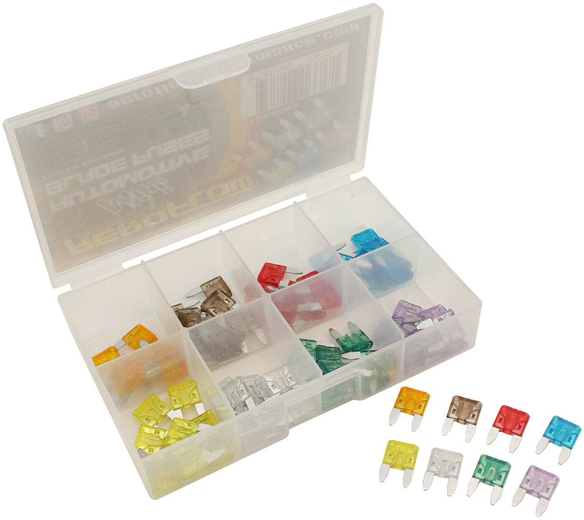 Aeroflow Bulk Multi Pack Mini Blade Fuses – 80 Pieces - AF49-4025