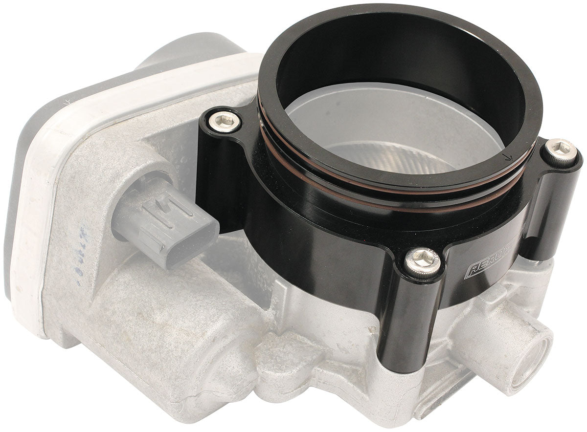 Aeroflow Ford Falcon DBW Adapter, Black Finish suits Barra FG, FG-X Throttle Body and 3" Intercooler Clamp (AF64-2148BLK)