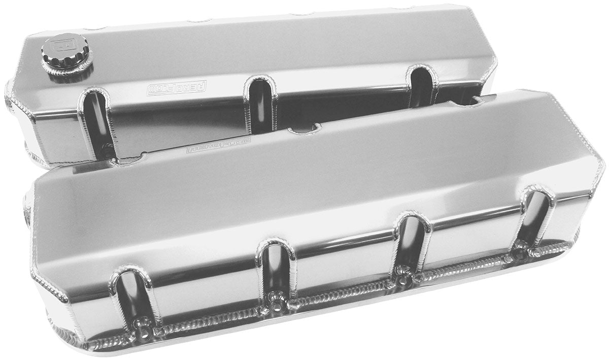 Aeroflow Fabricated Aluminium Valve Covers, Polished - AF77-5006-12 AF77-5006-12