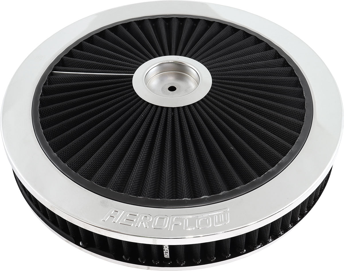 Aeroflow 14" x 2-1/8" Full Flow Air Filter Assembly, Chrome - AF2851-3030 AF2851-3030