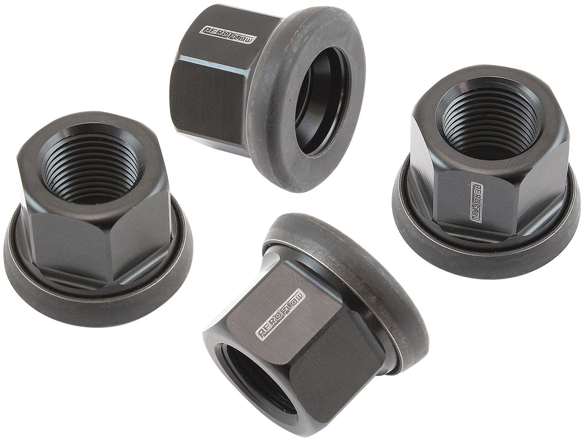 Aeroflow 5/8" Alloy Wheel Nut - Black Finish Sold Individually, 7075 Aluminium (AF3083-0000) AF3083-0000