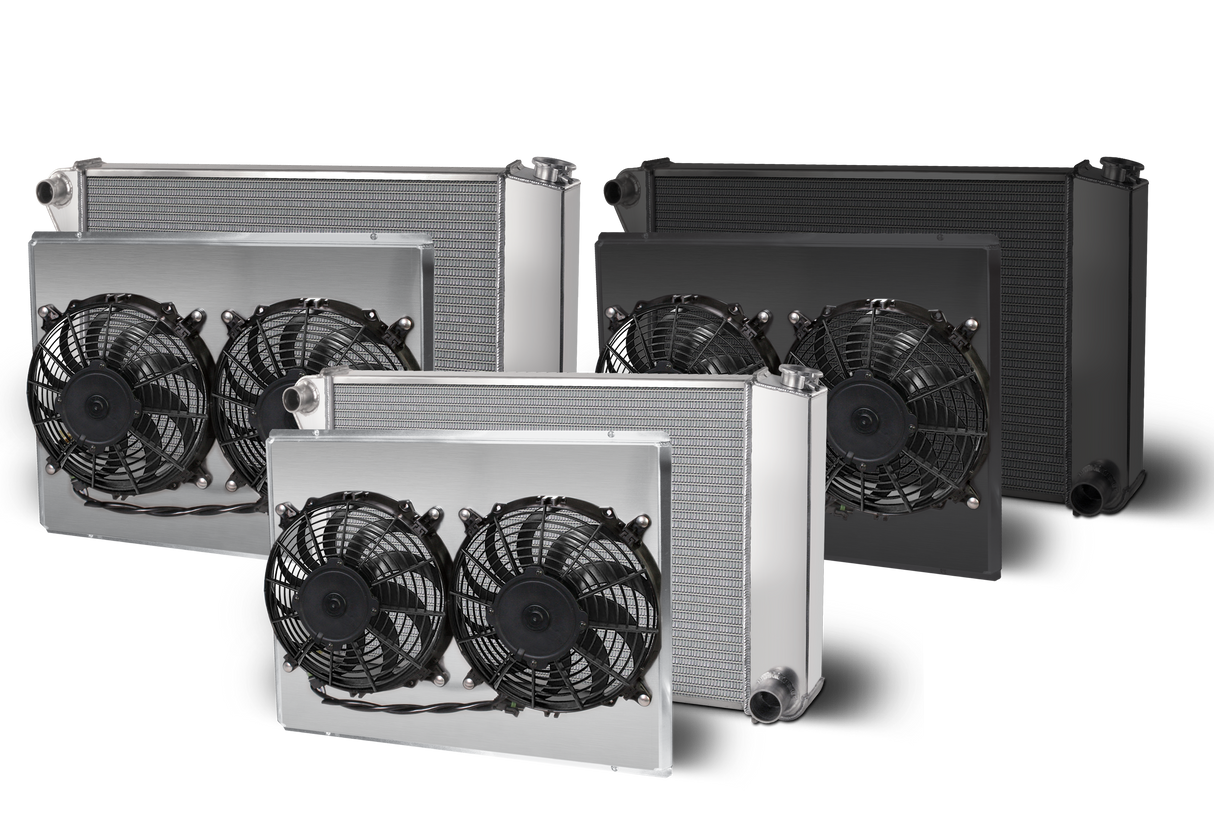 AFCO 1968-77 Chevelle Chevy Crossflow Aluminum Radiator and Shroud - 80253-B-DB-N 80253-B-DB-N