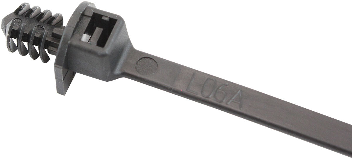 Aeroflow One Piece Fixed Fir Tree Cable Ties 4.8mm Wide x 210mm Long - 100 Pack Nylon 66 Material, Black Colour (AF98-4821-100) AF98-4821-100