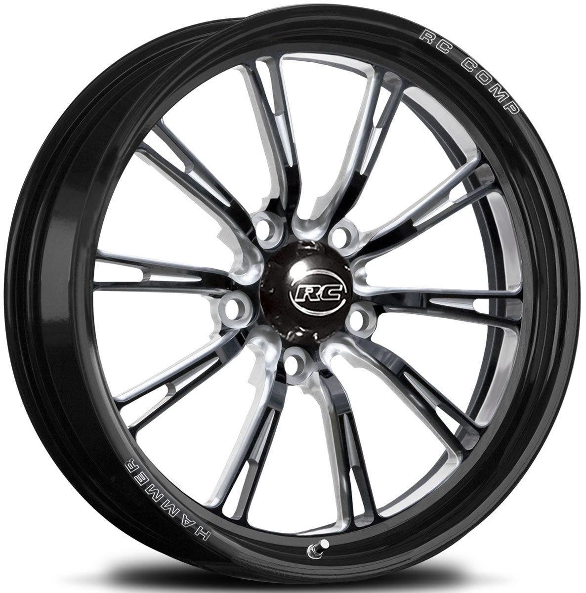 RC Comp Hammer 17" x 4.5" Front Wheel, Black with Eclipse Finish - RCCS74532-03P RCCS74532-03P