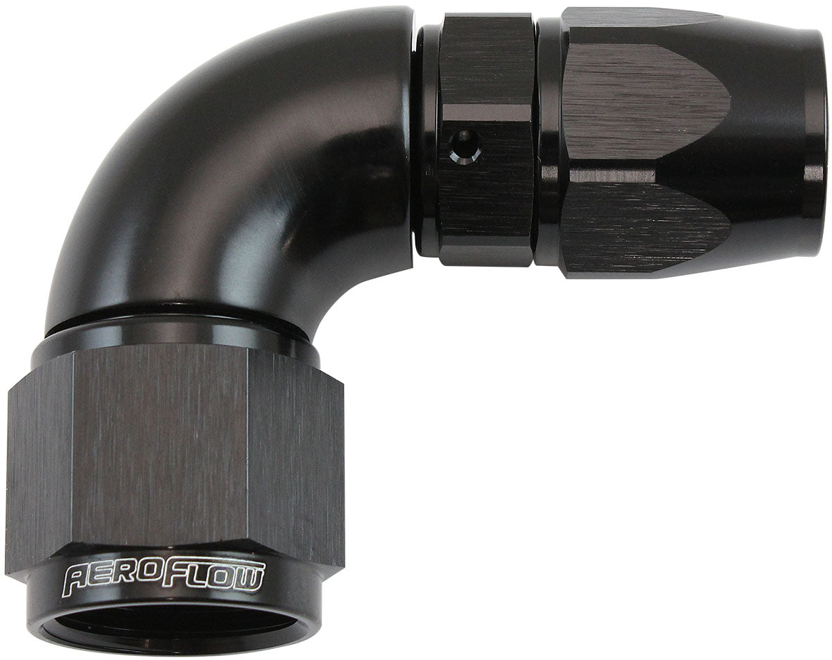 Aeroflow 200 Series Teflon Style One Piece 90 Degree Stepped Hose End -8AN to -10 Hose - AF573-10-08DBLK AF573-10-08DBLK