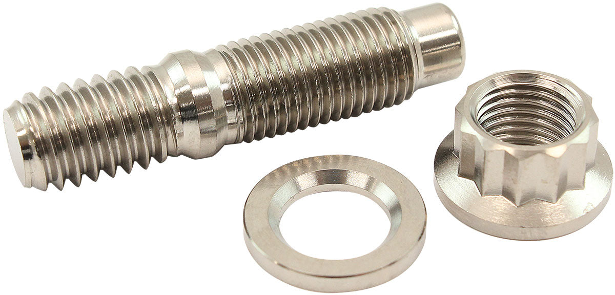 Aeroflow 3/8" Titanium Stud, Nut and Washer Kit Sold as One Stud, One Flat Washer and One 12 Point Nut (AF55-3004) AF55-3004