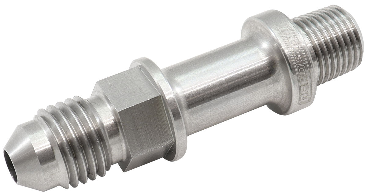 Aeroflow Stainless Steel Extended NPT Male to AN Fitting - AF380-04L AF380-04L