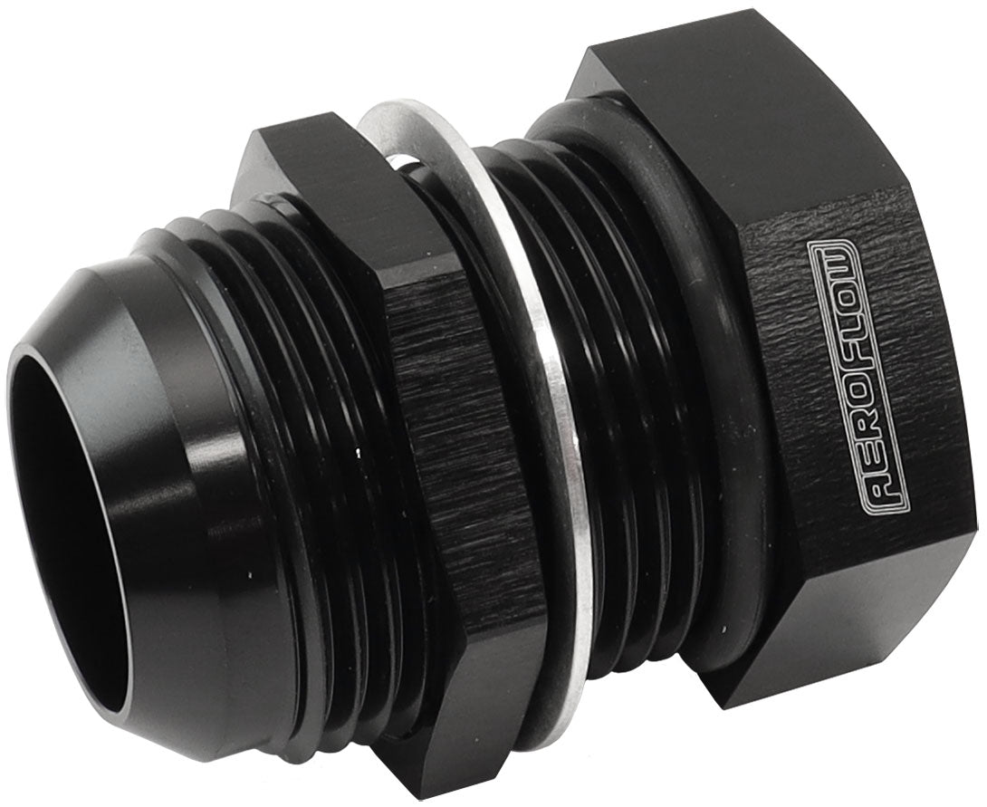 Aeroflow Bolt In Breather Bulkhead -16 Black Finish (AF777-16BLK) AF777-16BLK