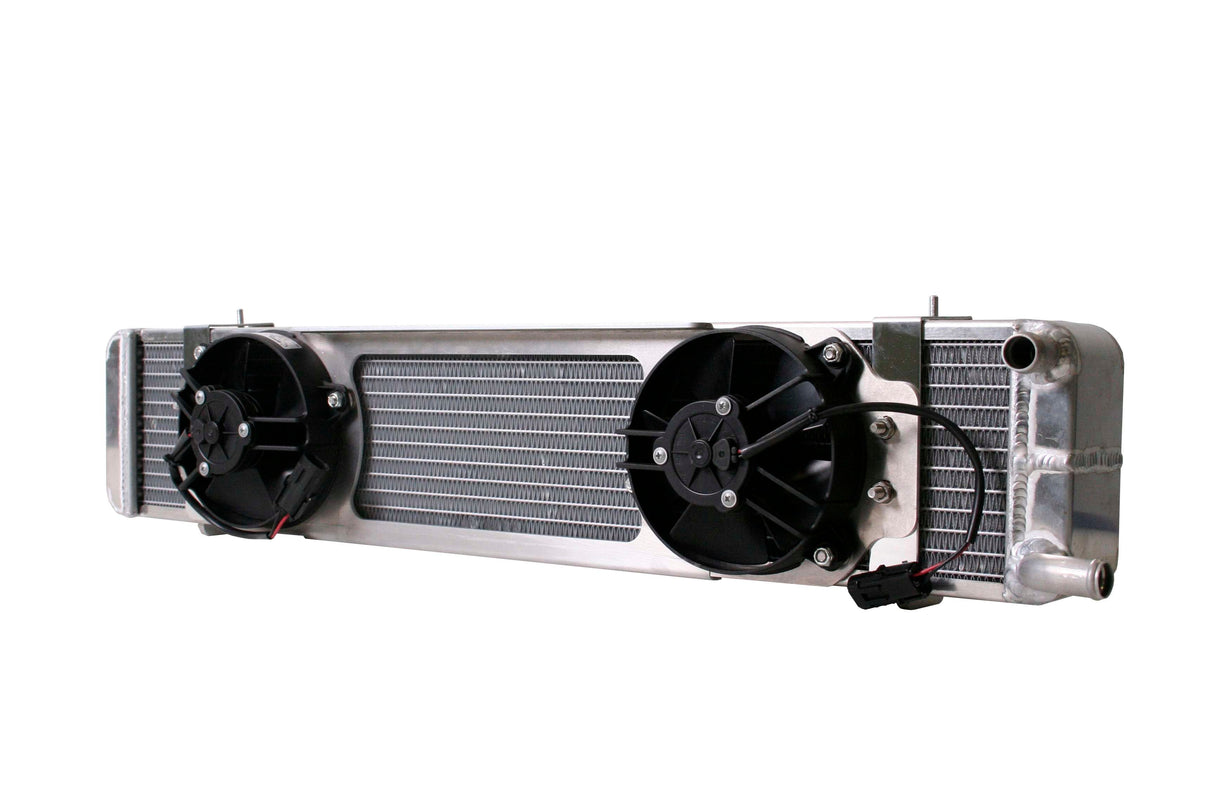 AFCO Aluminum Satin Heat Exchanger with dual fans 2003-2004 Mustang Cobra Double Pass (L - 31”) X (W - 5-3/8”) X (H - 5-13/16”) - 80275PRO 80275PRO