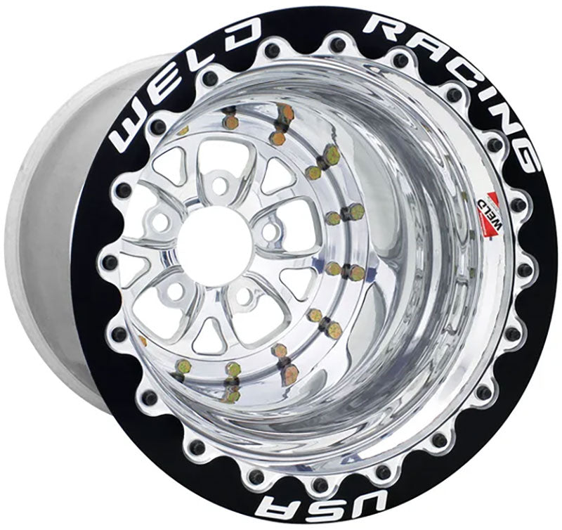 Weld V-Series 15 x 10" Wheel, Black Center, Double Beadlock for M/T - WE84B-510208MB WE84B-510208MB