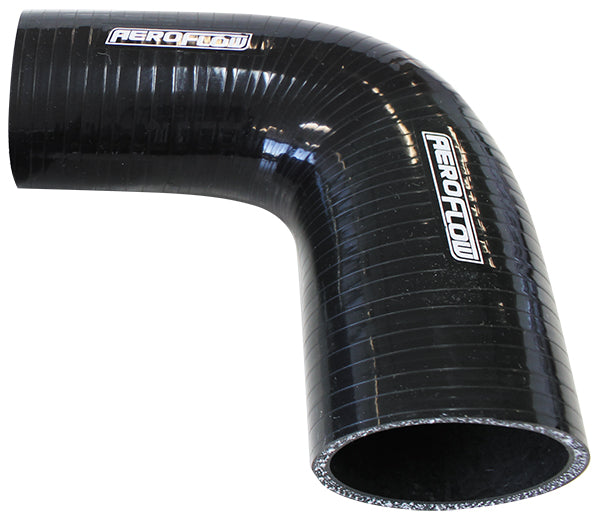 Aeroflow Gloss Black 90° Silicone Reducer / Expander Hose 3-1/2" (90mm) to 2-1/2" (63mm) I.D - AF9203-350-250 AF9203-350-250