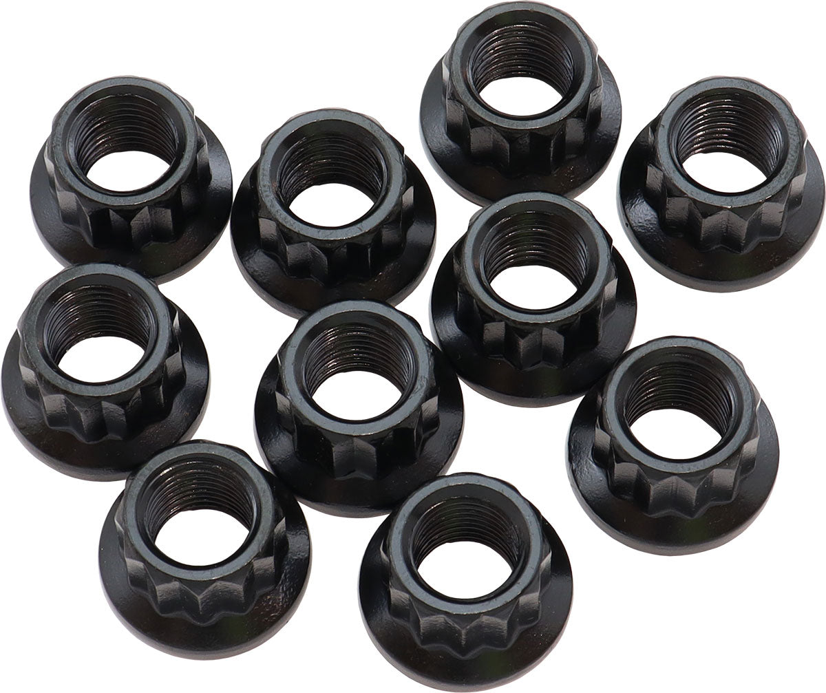 Aeroflow 12-Point Nuts, Chrome Moly Black Oxide, 10-Pack - AF34-05-0010 AF34-05-0010