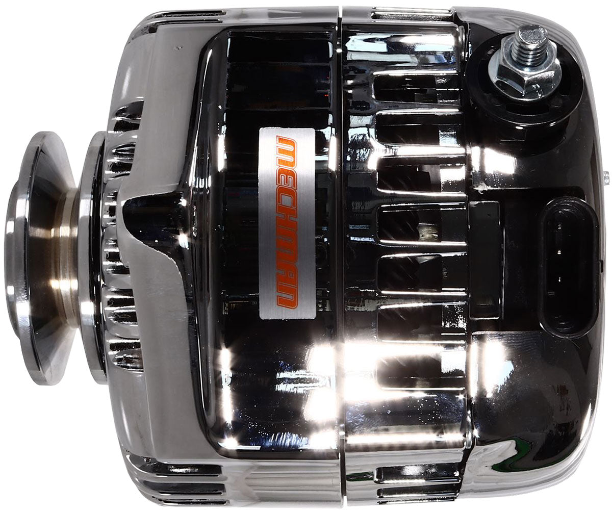 Mechman S Series 170 Amp Racing Alternator, Chrome Finish - MM7127170C