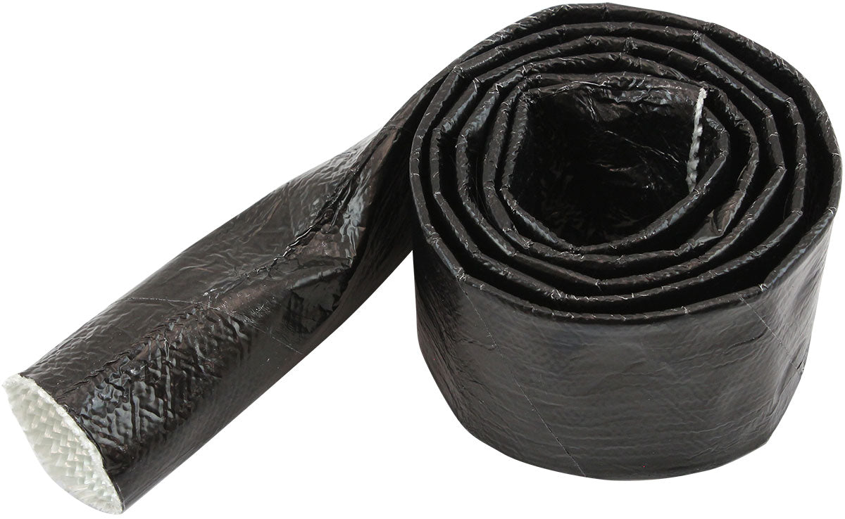 Aeroflow Aluminised Black Heat Sleeve - 5/8" to 1" I.D. and 3ft (1m) Length Withstands 500°F Direct Heat (AF91-5001BLK) AF91-5001BLK