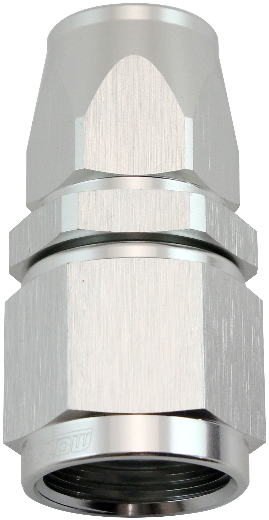 Aeroflow 200 Series Teflon Style One Piece Straight Stepped Hose End -8AN to -6 Hose Silver Finish. Suits 200 & 250 Series Hose (AF201-06-08DS) AF201-06-08DS