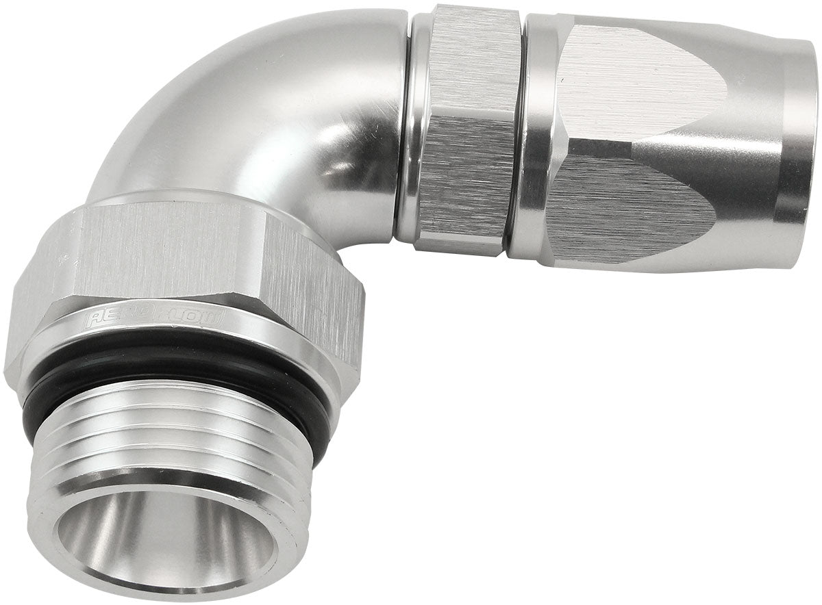 Aeroflow 90° ORB Male Swivel PTFE (Teflon®) Hose End -6 ORB to -8AN - AF583-08-06DS AF583-08-06DS