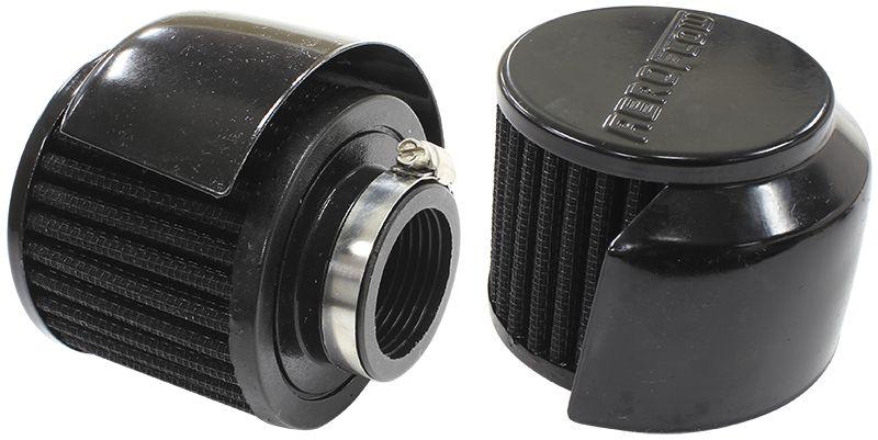 Aeroflow Black Clamp On Breather With Black Shield (AF2271-1513) AF2271-1513