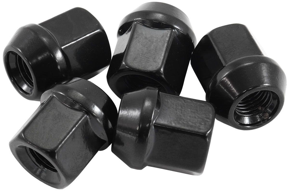 Aeroflow Acorn Short Open Black Wheel Nuts - 1/2-20" (AF3012-1000) AF3012-1000