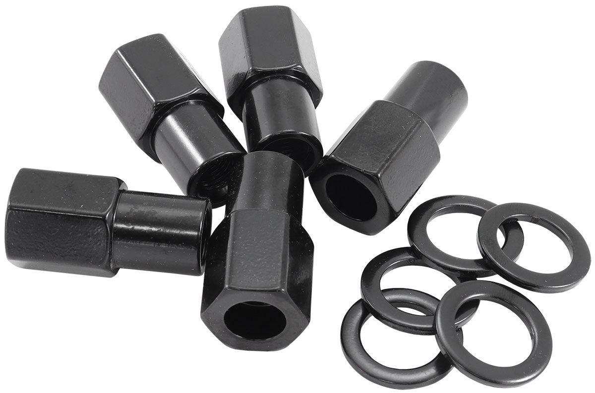 Aeroflow 0.750" Shank Open Black Wheel Nuts - M14 x 1.50mm (AF3018-7000) AF3018-7000