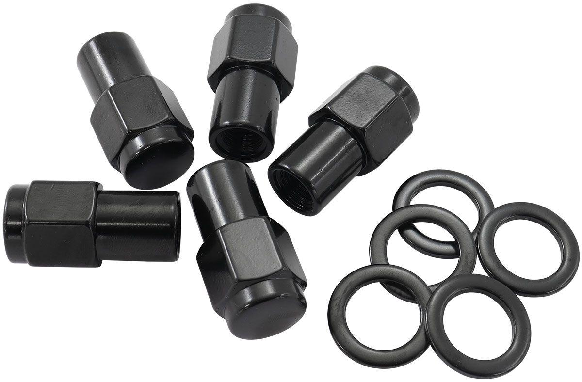 Aeroflow 0.750" Shank Closed Black Wheel Nuts - 7/16-20" (AF3021-7000) AF3021-7000